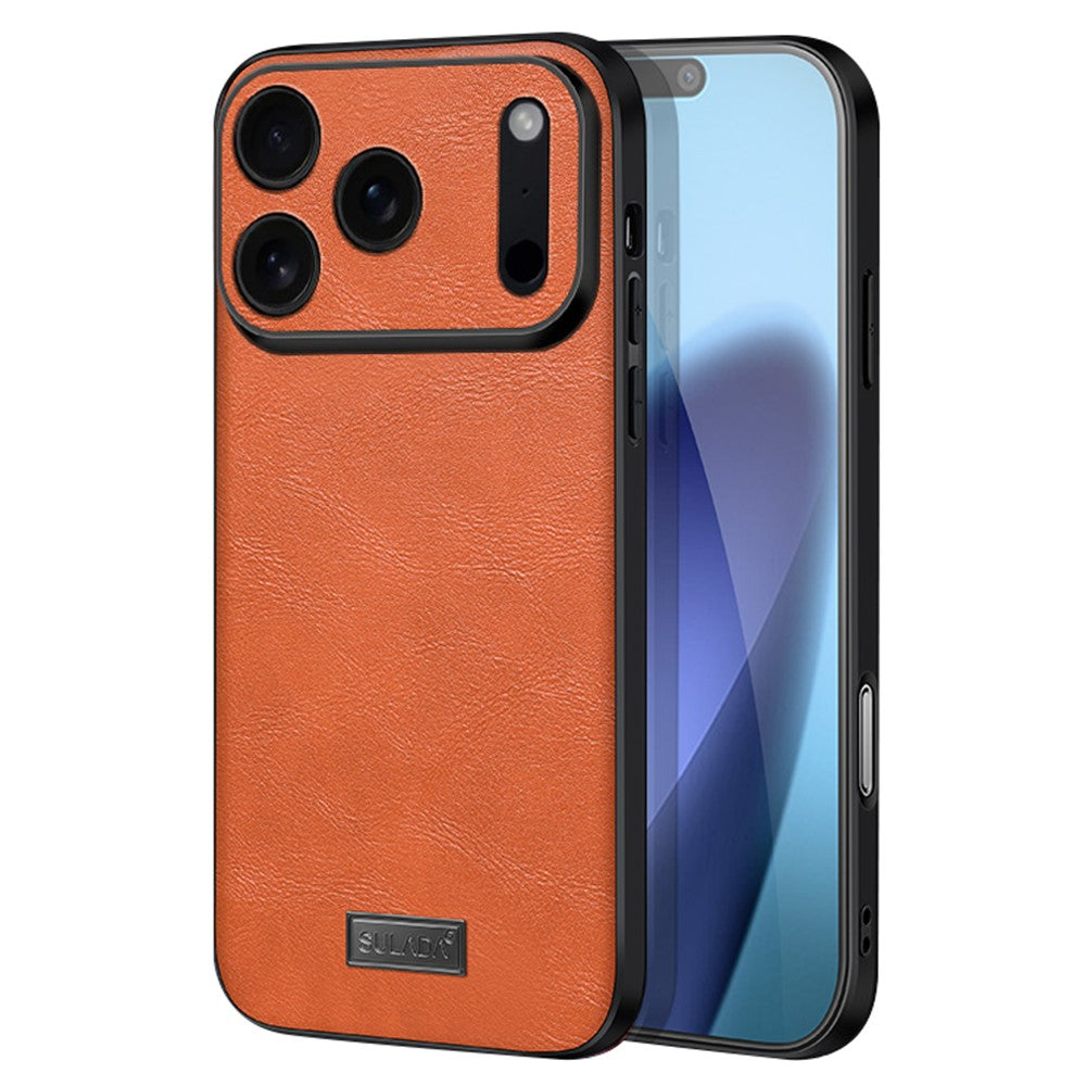 SULADA For iPhone 17 Pro Max Case PU Leather + TPU + PC Back Phone Cover - Orange