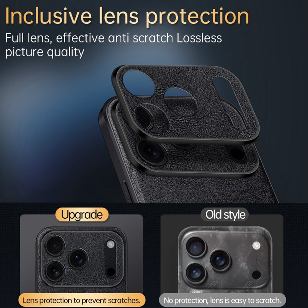 SULADA For iPhone 17 Pro Max Case PU Leather + TPU + PC Back Phone Cover - Orange