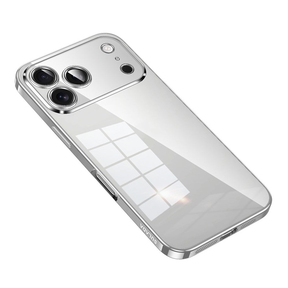 SULADA For iPhone 17 Pro Max Case Ultra Thin Electroplated TPU Clear Phone Cover - Silver
