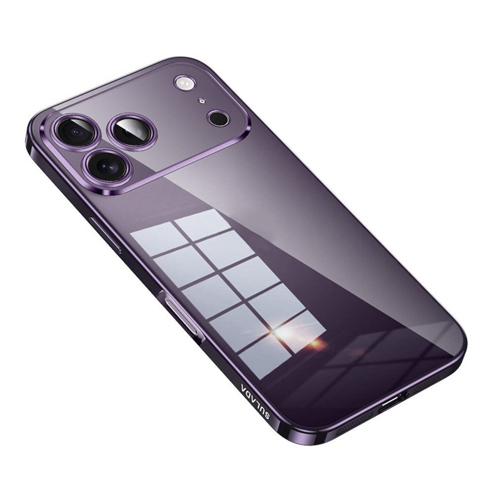 SULADA For iPhone 17 Pro Max Case Ultra Thin Electroplated TPU Clear Phone Cover - Dark Purple