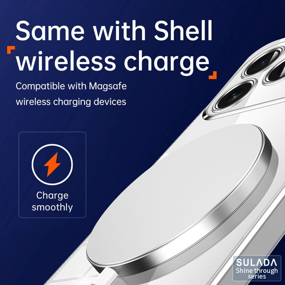 SULADA For iPhone 17 Pro Max Case Ultra Thin Electroplated TPU Clear Phone Cover - Titanium Blue