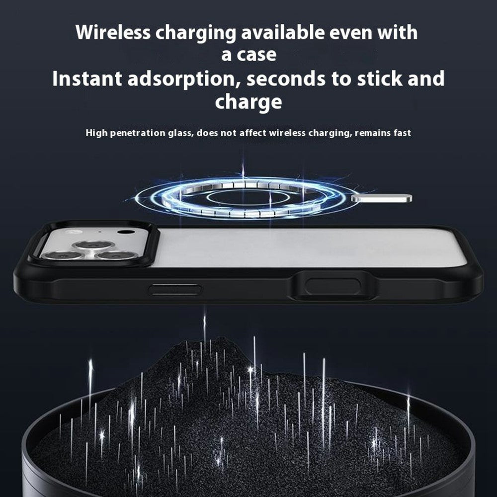 For iPhone 17 Pro Max Case Double-Sided Tempered Glass + Silicone + TPU Phone Cover - Black