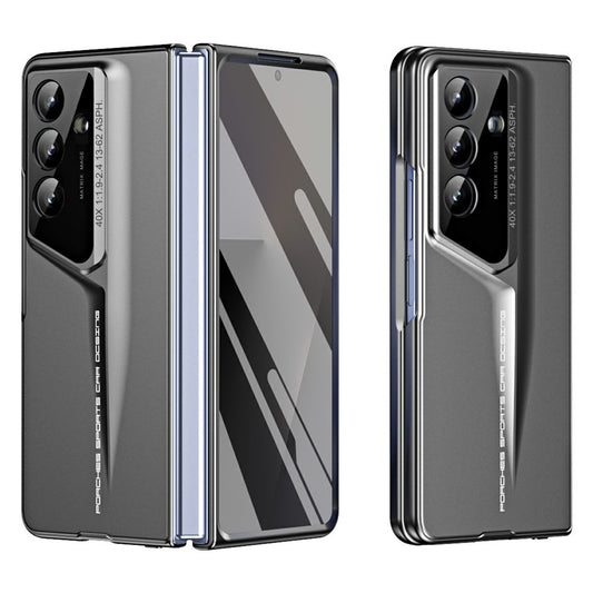 918 Series for Samsung Galaxy Z Fold7 5G Case PC Hard Phone Cover with Tempered Glass Film - Tarnish