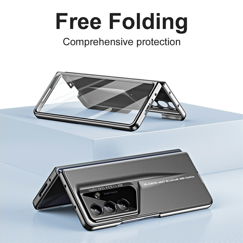 918 Series for Samsung Galaxy Z Fold7 5G Case PC Hard Phone Cover with Tempered Glass Film - Tarnish