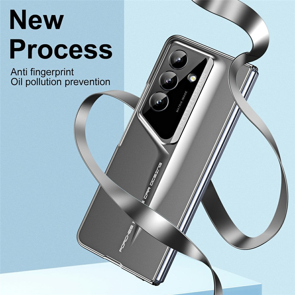 918 Series for Samsung Galaxy Z Fold7 5G Case PC Hard Phone Cover with Tempered Glass Film - Tarnish