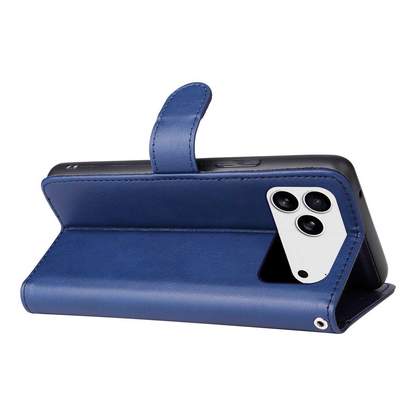 For iPhone 17 Pro Max Case 2 in 1 Detachable Magnetic Leather Wallet Mobile Cover with Strap - Blue