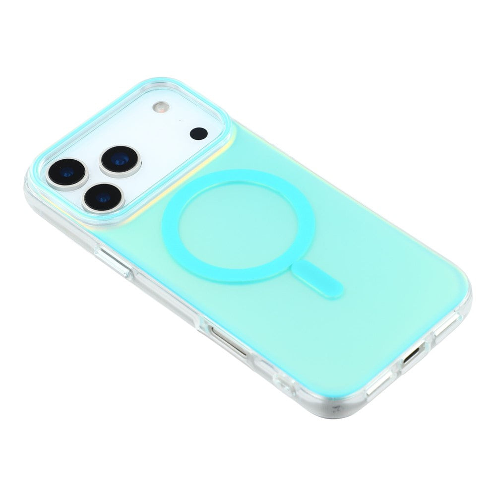For iPhone 17 Pro Max Case Compatible with MagSafe TPU + PC Iridescent Aesthetic Phone Cover - Blue