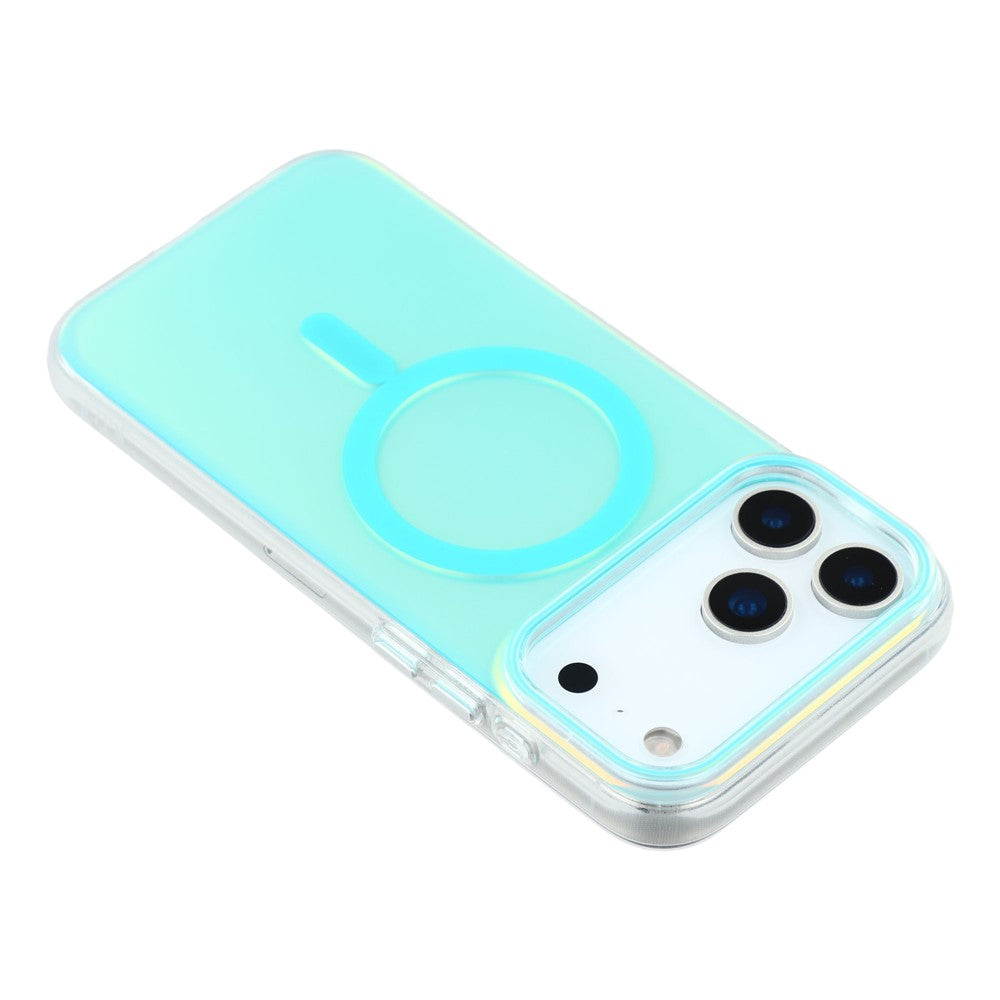 For iPhone 17 Pro Max Case Compatible with MagSafe TPU + PC Iridescent Aesthetic Phone Cover - Blue