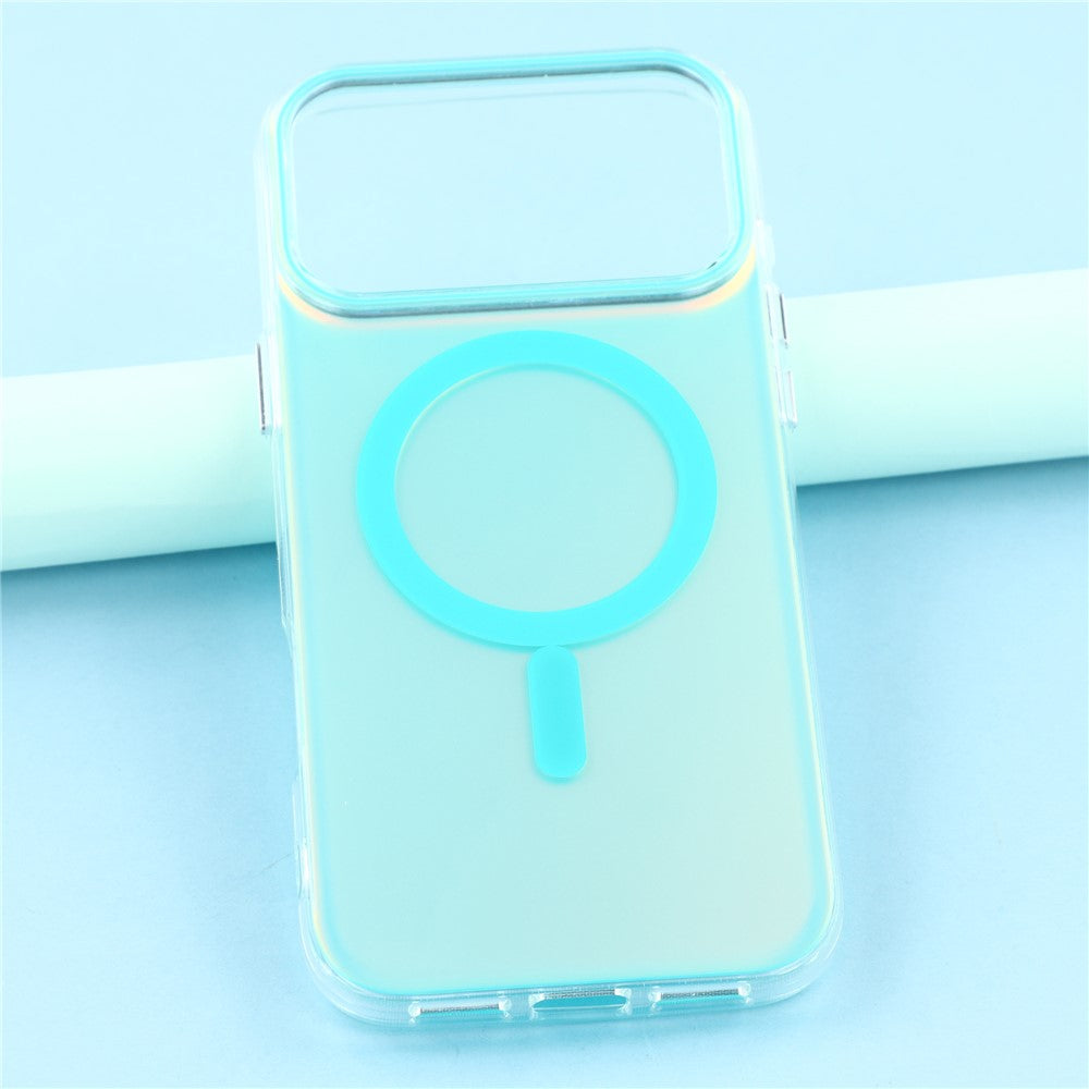 For iPhone 17 Pro Max Case Compatible with MagSafe TPU + PC Iridescent Aesthetic Phone Cover - Blue