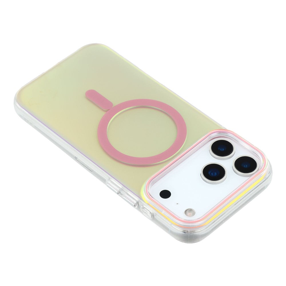 For iPhone 17 Pro Max Case Compatible with MagSafe TPU + PC Iridescent Aesthetic Phone Cover - Pink