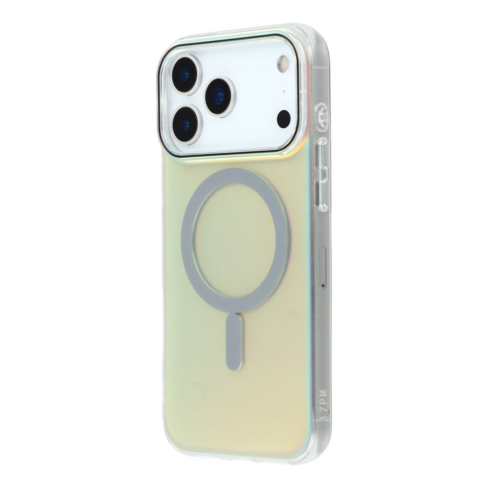 For iPhone 17 Pro Max Case Compatible with MagSafe TPU + PC Iridescent Aesthetic Phone Cover - Grey