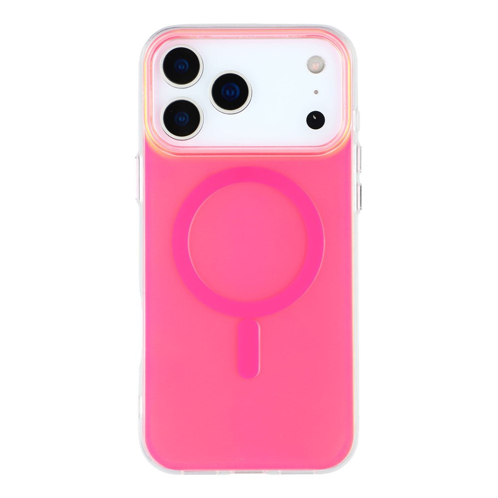 For iPhone 17 Pro Max Case Compatible with MagSafe TPU + PC Iridescent Aesthetic Phone Cover - Rose