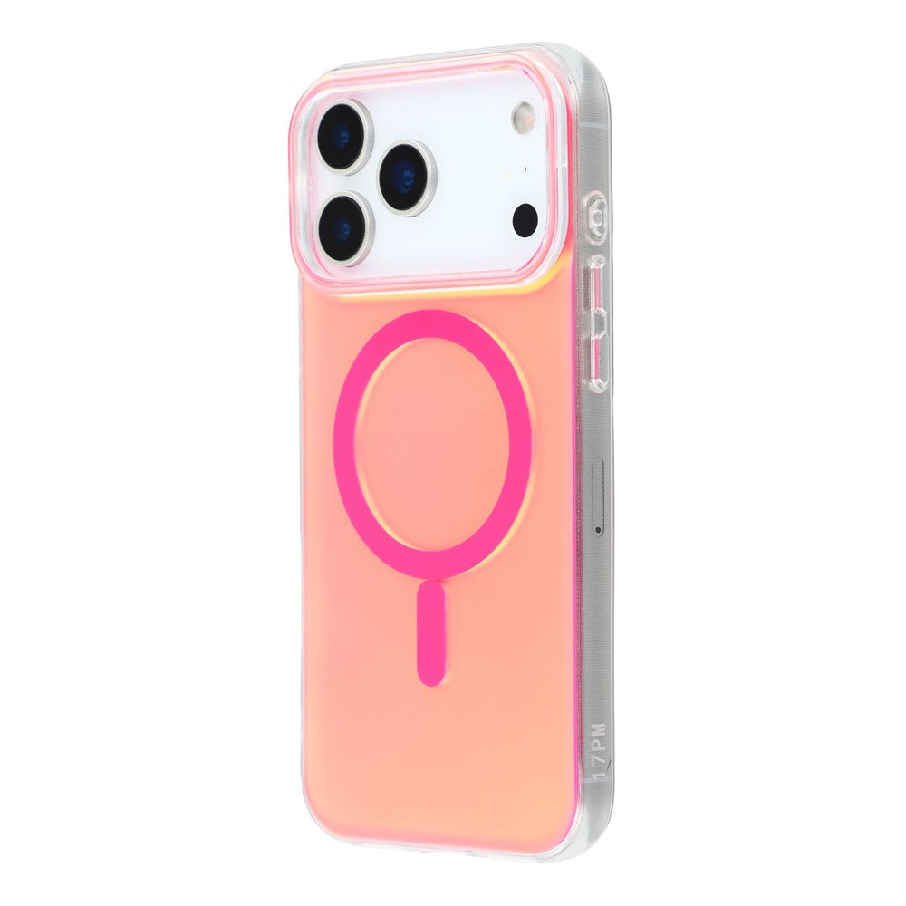 For iPhone 17 Pro Max Case Compatible with MagSafe TPU + PC Iridescent Aesthetic Phone Cover - Rose