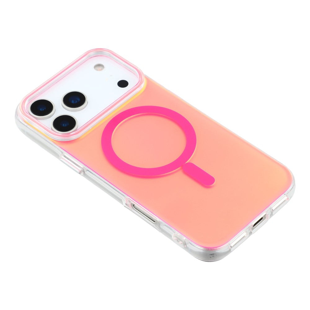 For iPhone 17 Pro Max Case Compatible with MagSafe TPU + PC Iridescent Aesthetic Phone Cover - Rose