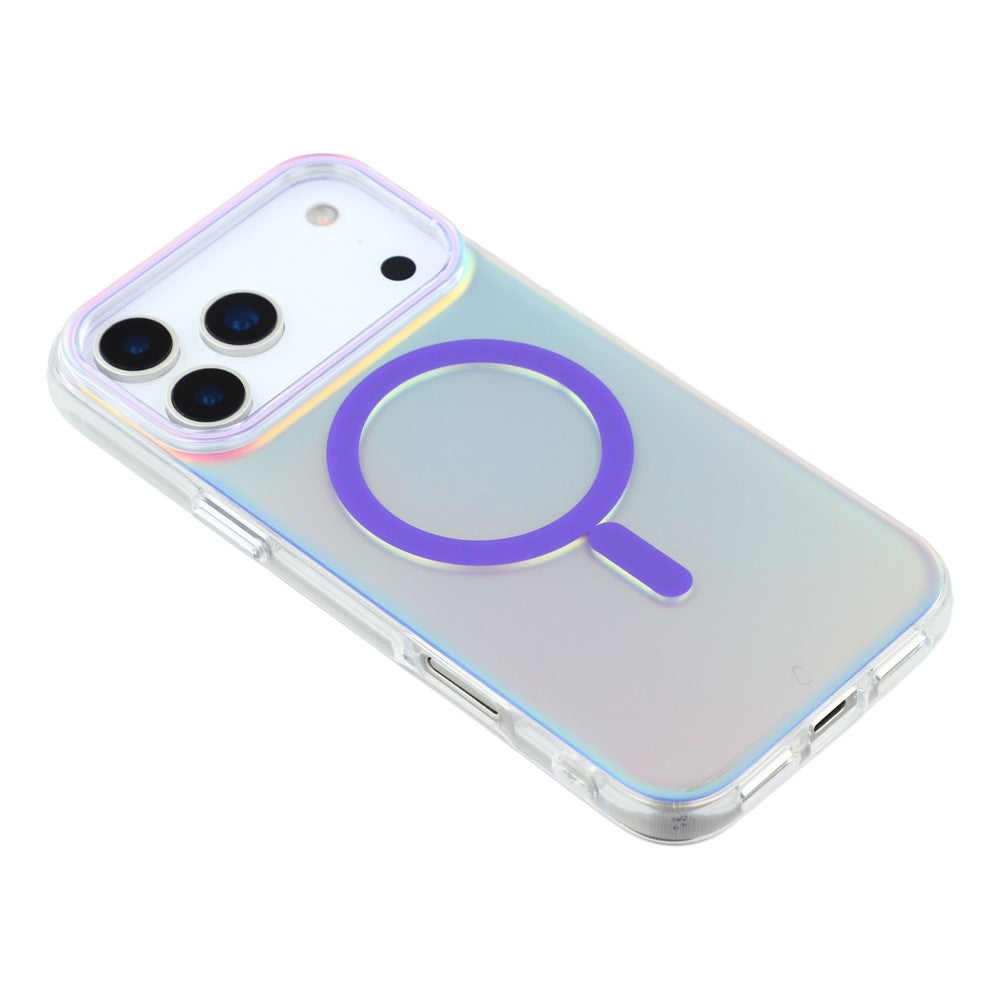 For iPhone 17 Pro Max Case Compatible with MagSafe TPU + PC Iridescent Aesthetic Phone Cover - Purple