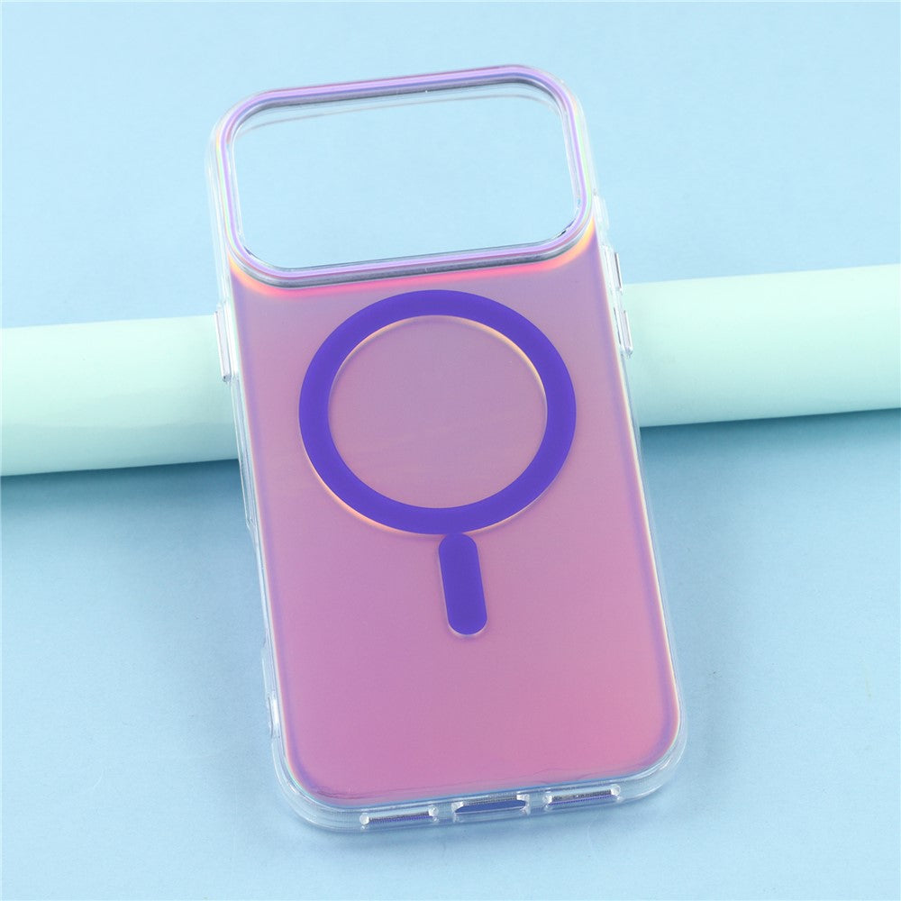 For iPhone 17 Pro Max Case Compatible with MagSafe TPU + PC Iridescent Aesthetic Phone Cover - Purple