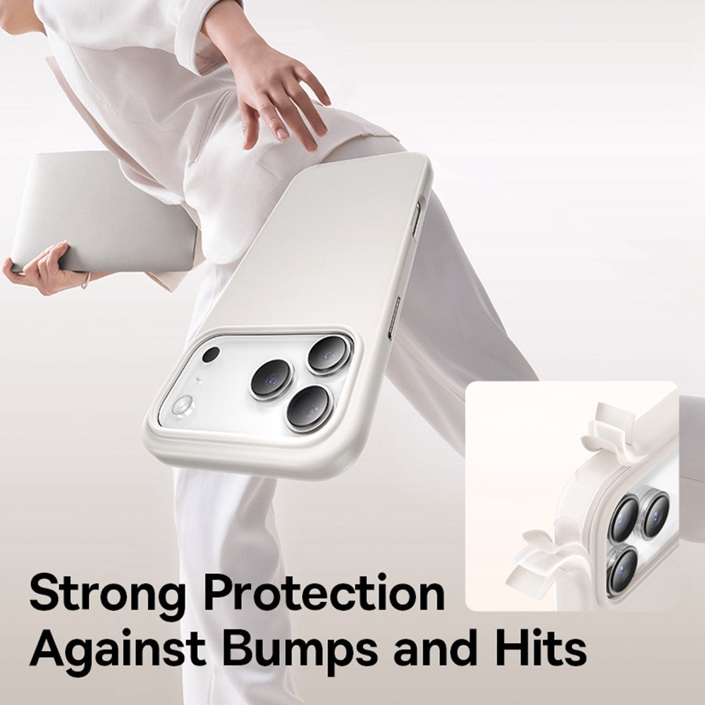 BASEUS For iPhone 17 Pro Max Case Compatible with MagSafe Liquid Silicone 0.2mm Phone Back Cover - Titanium