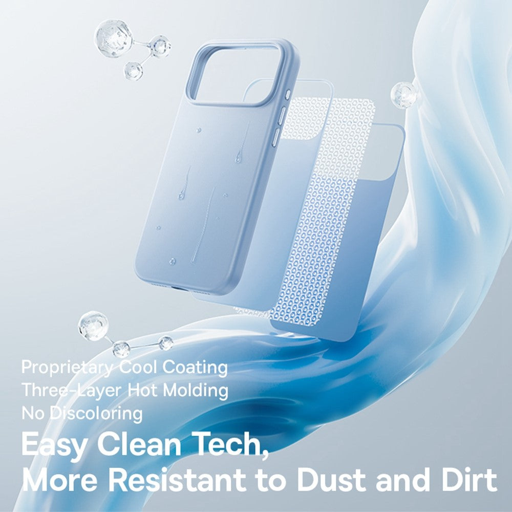 BASEUS For iPhone 17 Pro Max Case Compatible with MagSafe Liquid Silicone 0.2mm Phone Back Cover - Titanium