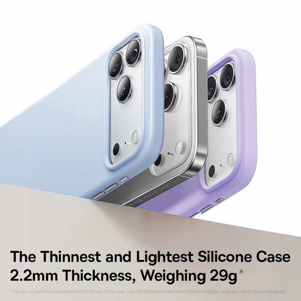 BASEUS For iPhone 17 Pro Max Case Compatible with MagSafe Liquid Silicone 0.2mm Phone Back Cover - Blue