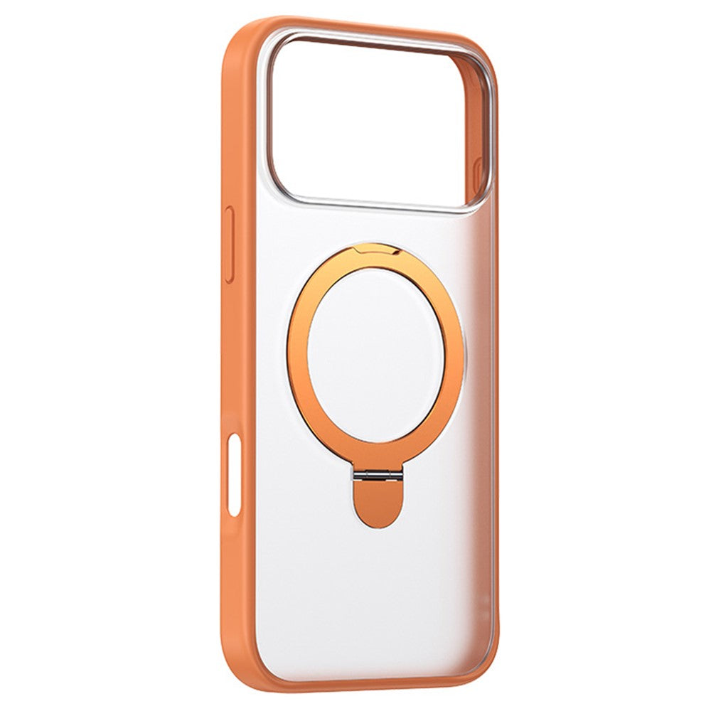 BASEUS For iPhone 17 Pro Max Case Magnetic Kickstand TPU + PC + Aluminum Alloy Phone Cover - Orange