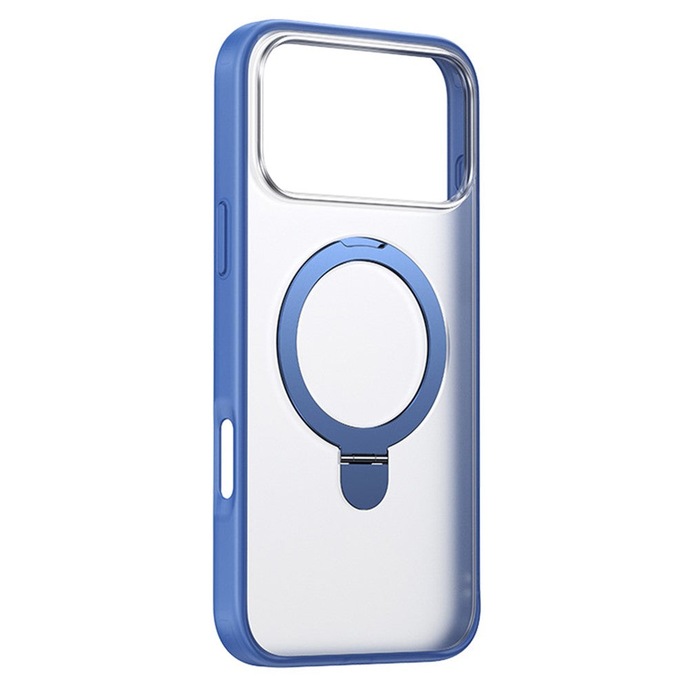 BASEUS For iPhone 17 Pro Max Case Magnetic Kickstand TPU + PC + Aluminum Alloy Phone Cover - Blue