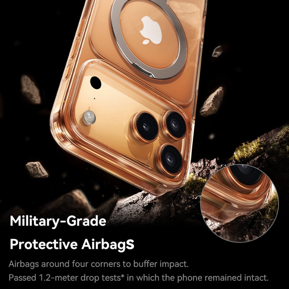 BASEUS For iPhone 17 Pro Max Case Magnetic Kickstand TPU + PC + Aluminum Alloy Phone Cover - Blue