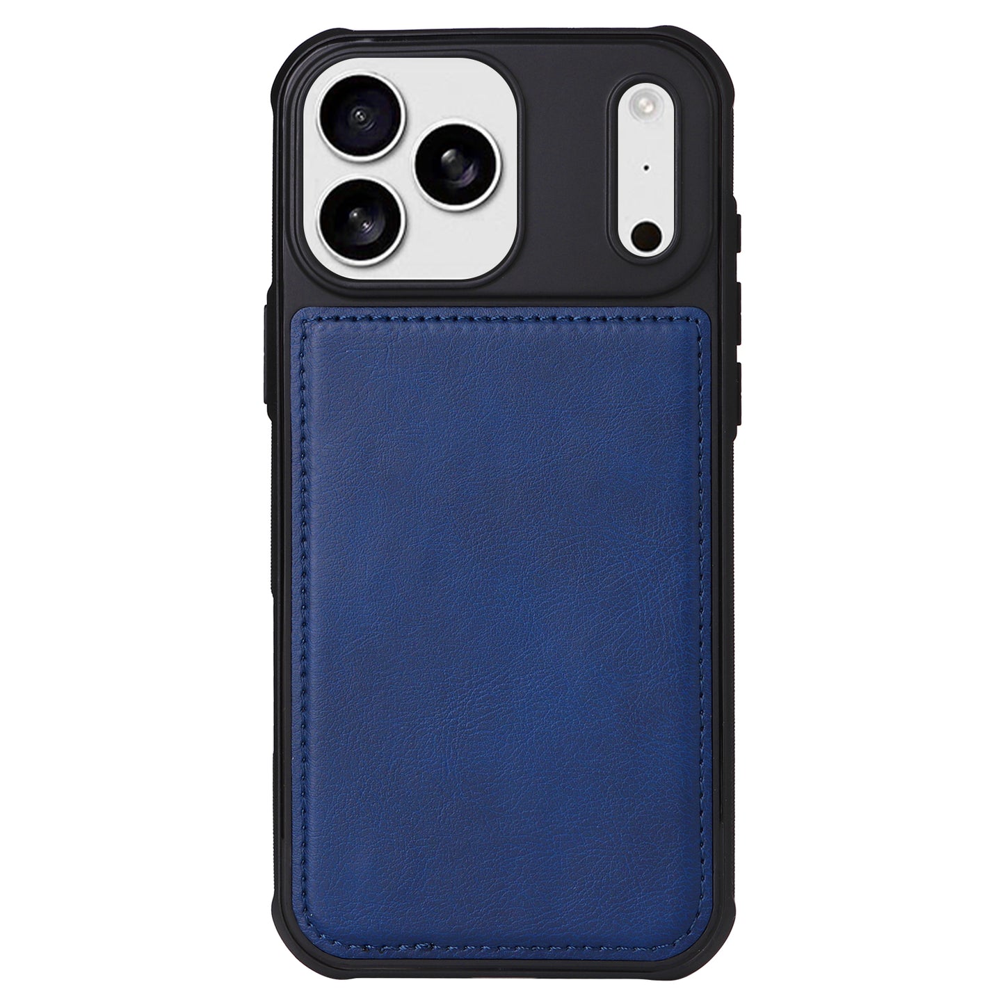 For iPhone 17 Pro Max Magnetic Leather Case Mobile Cover with Detachable Zipper Wallet Strap - Blue