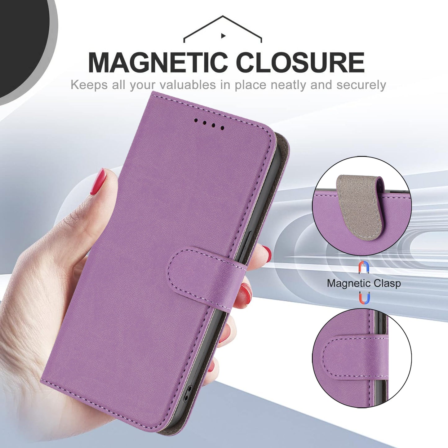 For iPhone 17 Pro Max Leather Case Solid Color Phone Cover with Wallet - Light Purple
