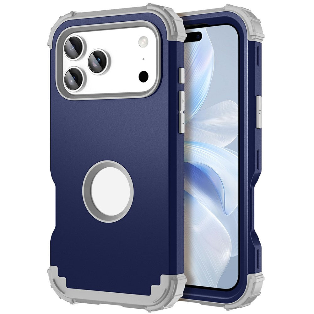 L-Style For iPhone 17 Pro Max Case Shockproof PC + TPU Phone Back Cover - Navy Blue