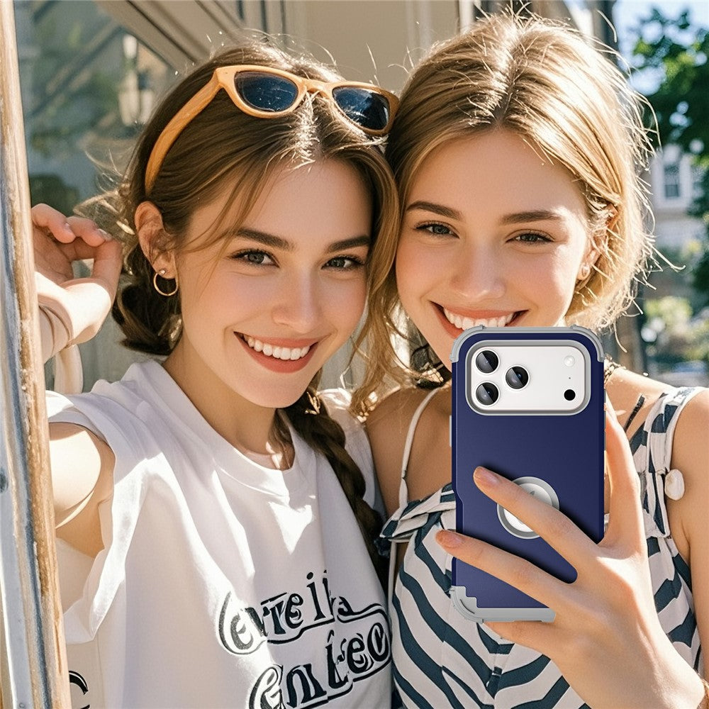 L-Style For iPhone 17 Pro Max Case Shockproof PC + TPU Phone Back Cover - Navy Blue