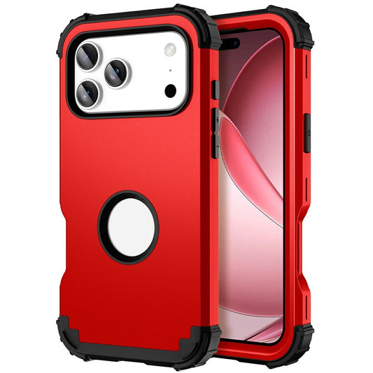 L-Style For iPhone 17 Pro Max Case Shockproof PC + TPU Phone Back Cover - Red