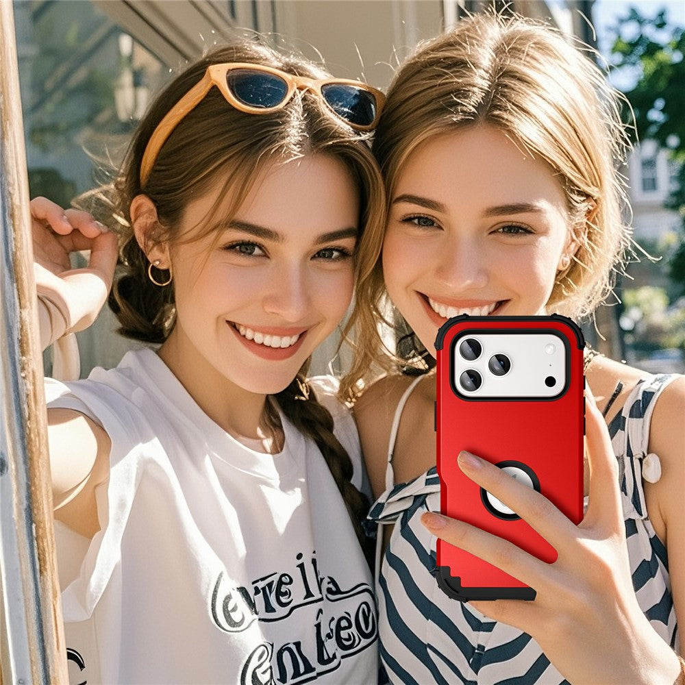 L-Style For iPhone 17 Pro Max Case Shockproof PC + TPU Phone Back Cover - Red