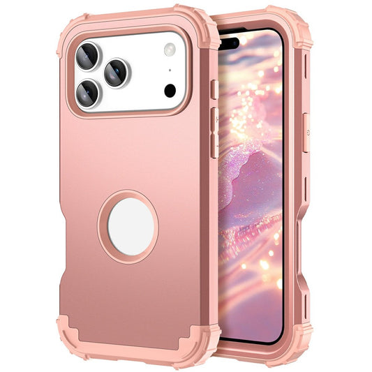 L-Style For iPhone 17 Pro Max Case Shockproof PC + TPU Phone Back Cover - Rose Gold