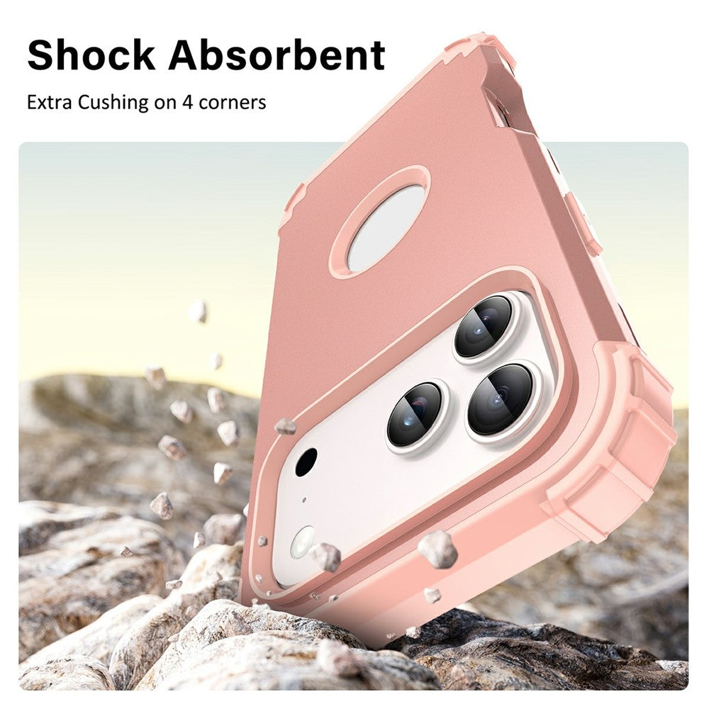 L-Style For iPhone 17 Pro Max Case Shockproof PC + TPU Phone Back Cover - Rose Gold