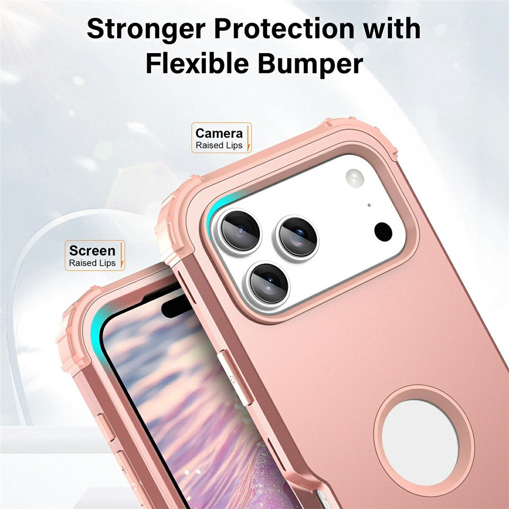 L-Style For iPhone 17 Pro Max Case Shockproof PC + TPU Phone Back Cover - Rose Gold
