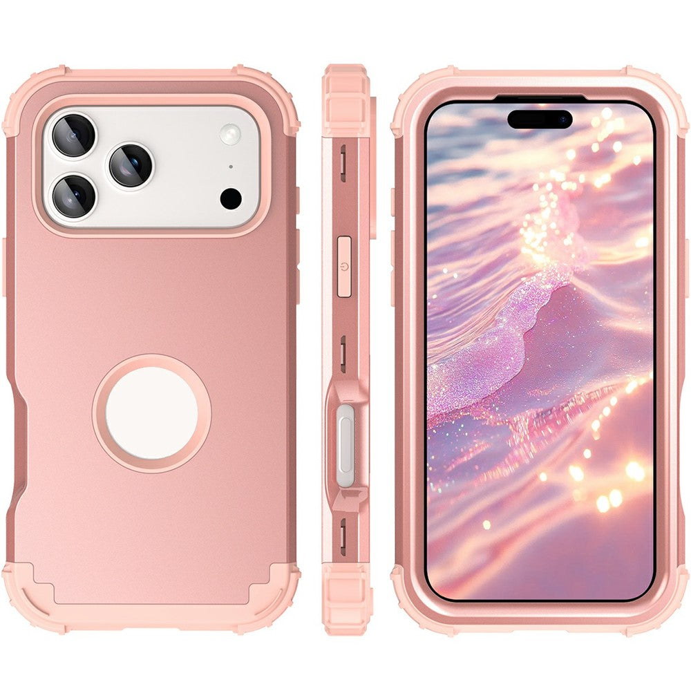 L-Style For iPhone 17 Pro Max Case Shockproof PC + TPU Phone Back Cover - Rose Gold