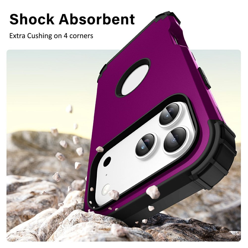 L-Style For iPhone 17 Pro Max Case Shockproof PC + TPU Phone Back Cover - Purple