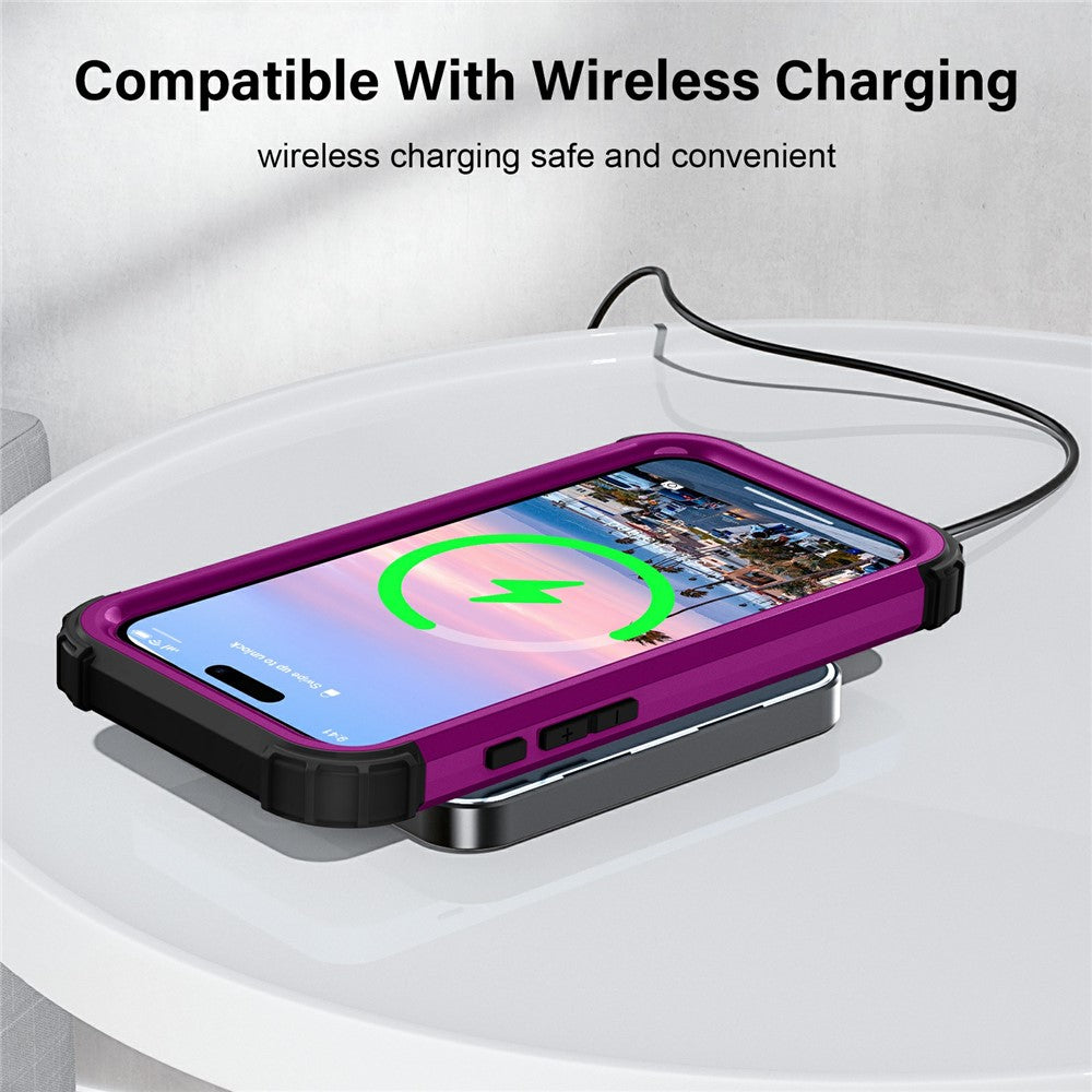L-Style For iPhone 17 Pro Max Case Shockproof PC + TPU Phone Back Cover - Purple