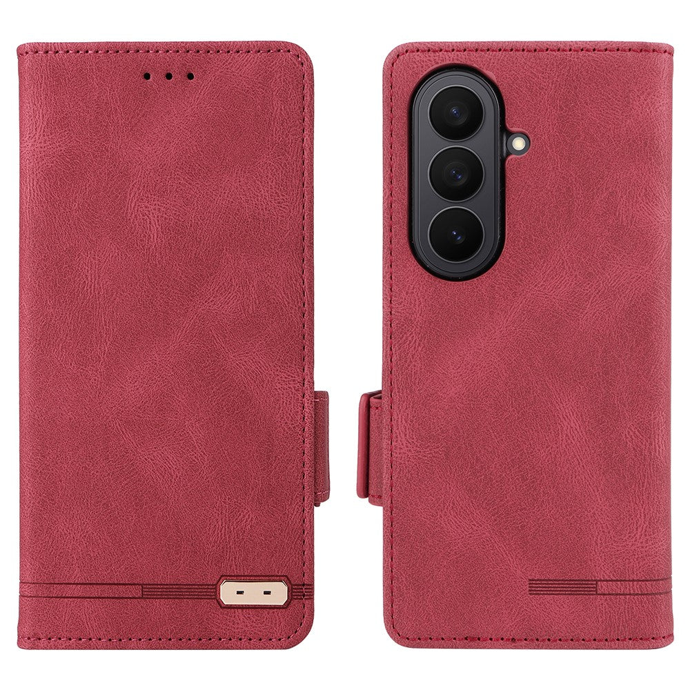 For Samsung Galaxy Z Fold7 5G Case Leather Wallet Flip Phone Cover with Hardware Decor - Rose