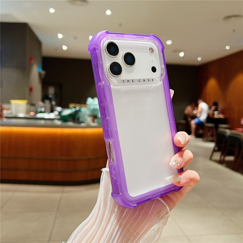 For iPhone 17 Pro Max Case 3 in 1 TPU+PC Matte Phone Cover Shockproof Back Protector - Purple