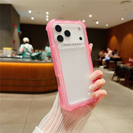 For iPhone 17 Pro Max Case 3 in 1 TPU+PC Matte Phone Cover Shockproof Back Protector - Pink