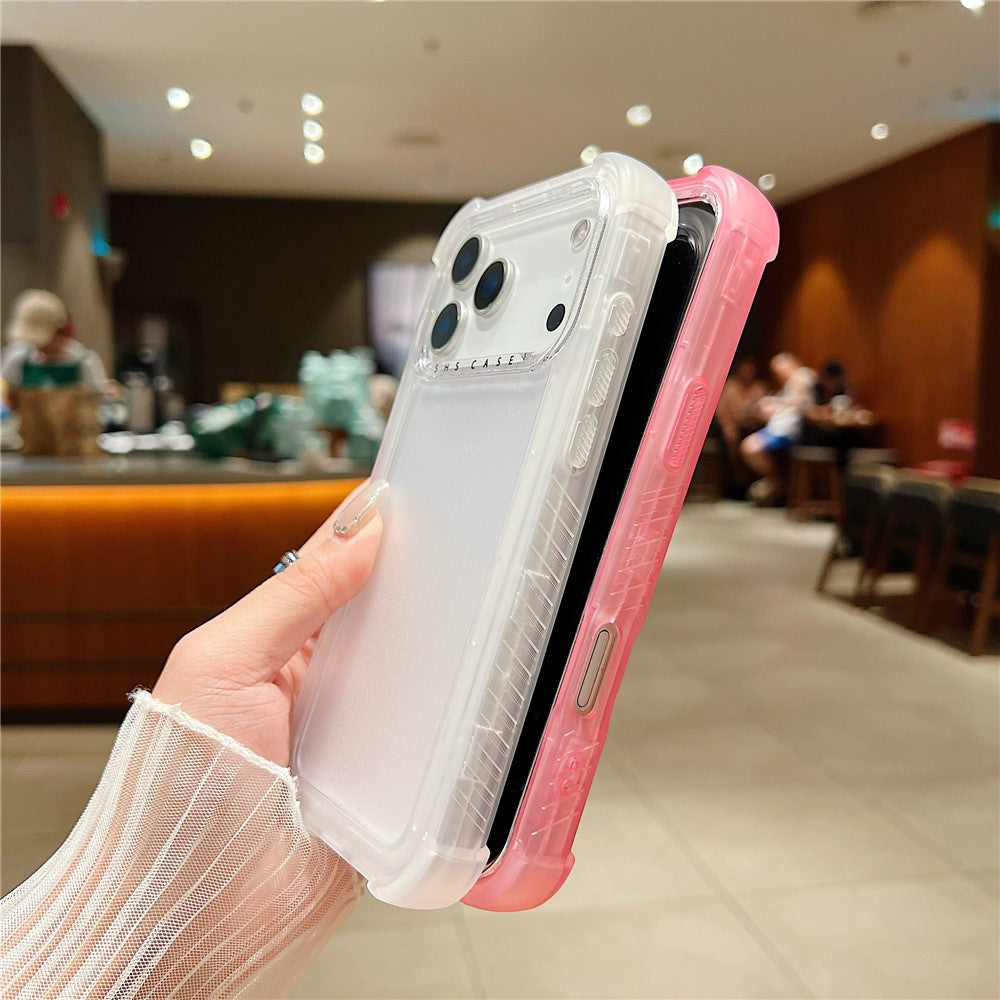 For iPhone 17 Pro Max Case 3 in 1 TPU+PC Matte Phone Cover Shockproof Back Protector - Pink