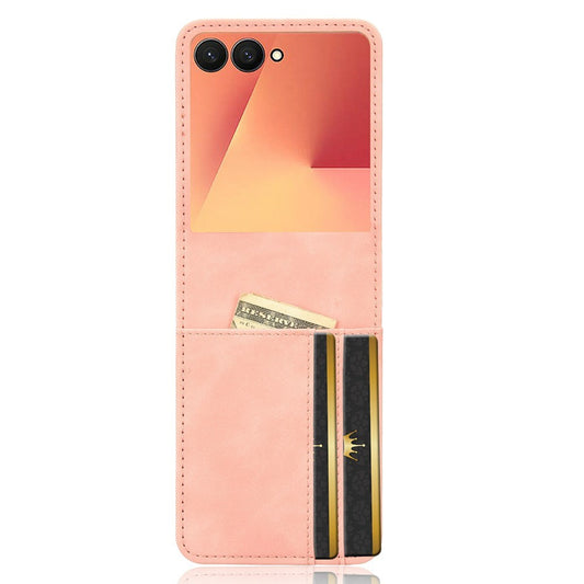 For Samsung Galaxy Z Flip7 5G Case Separable Design Card Slot Leather + PC Phone Cover - Pink