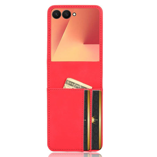 For Samsung Galaxy Z Flip7 5G Case Separable Design Card Slot Leather + PC Phone Cover - Red