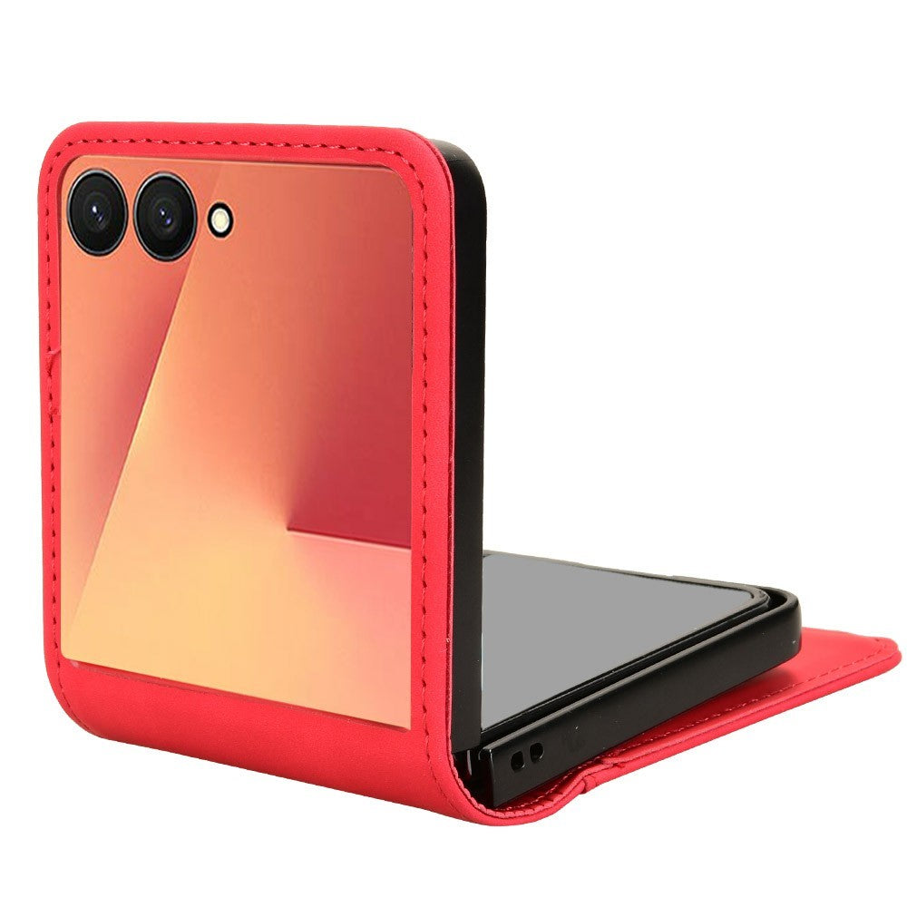 For Samsung Galaxy Z Flip7 5G Case Separable Design Card Slot Leather + PC Phone Cover - Red