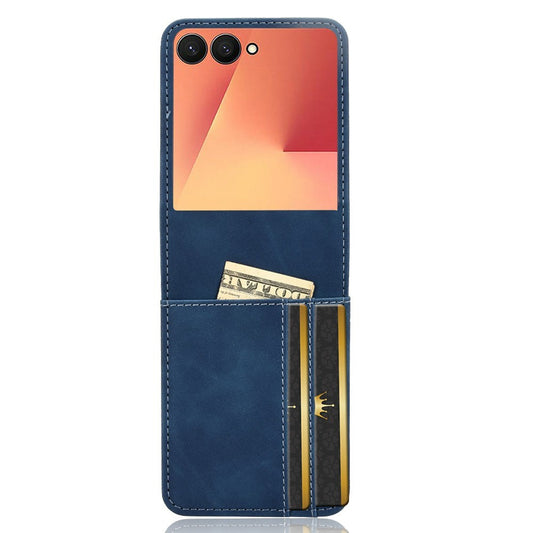 For Samsung Galaxy Z Flip7 5G Case Separable Design Card Slot Leather + PC Phone Cover - Blue