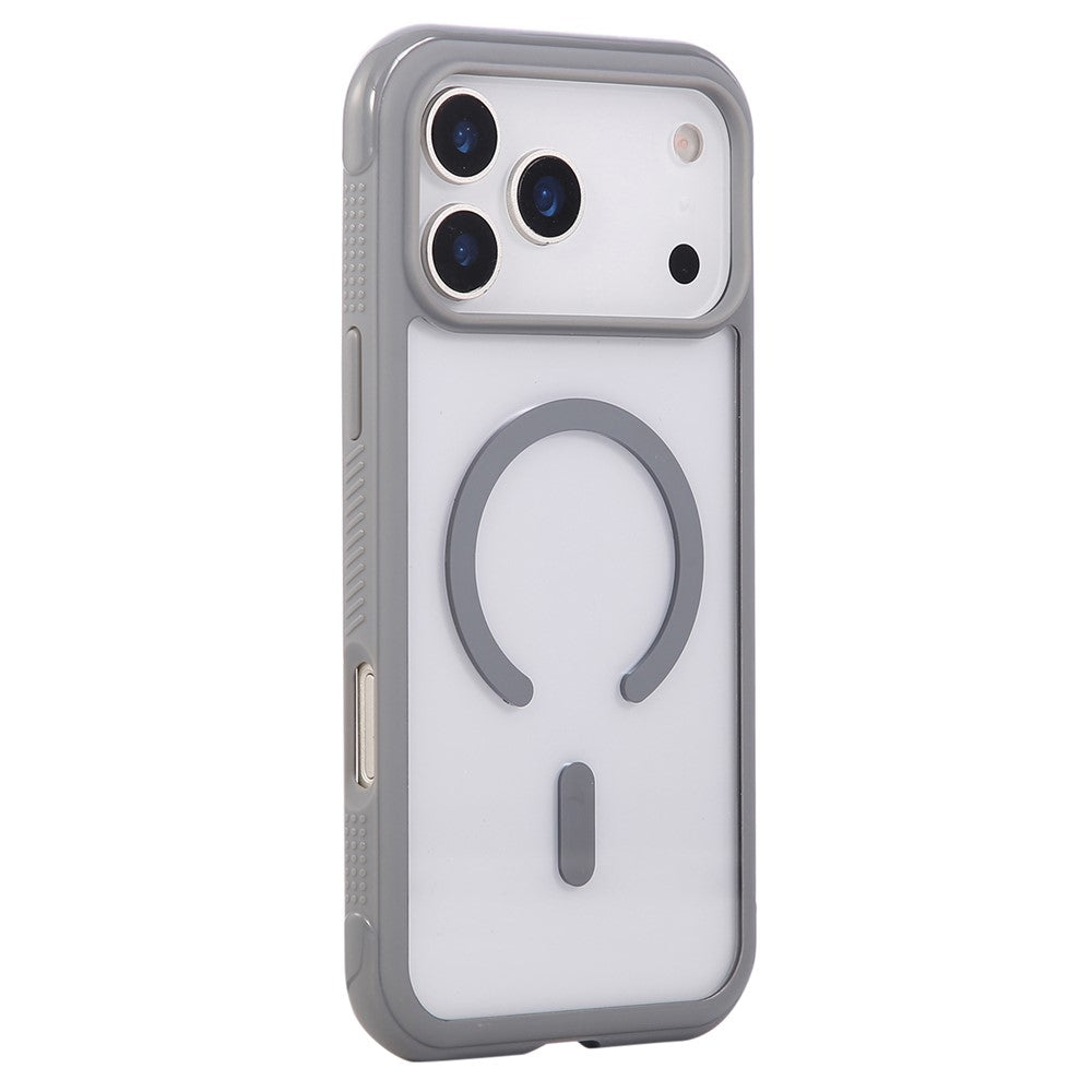 For iPhone 17 Pro Max Case Compatible with MagSafe TPU + PC Transparent Protective Phone Cover - Grey