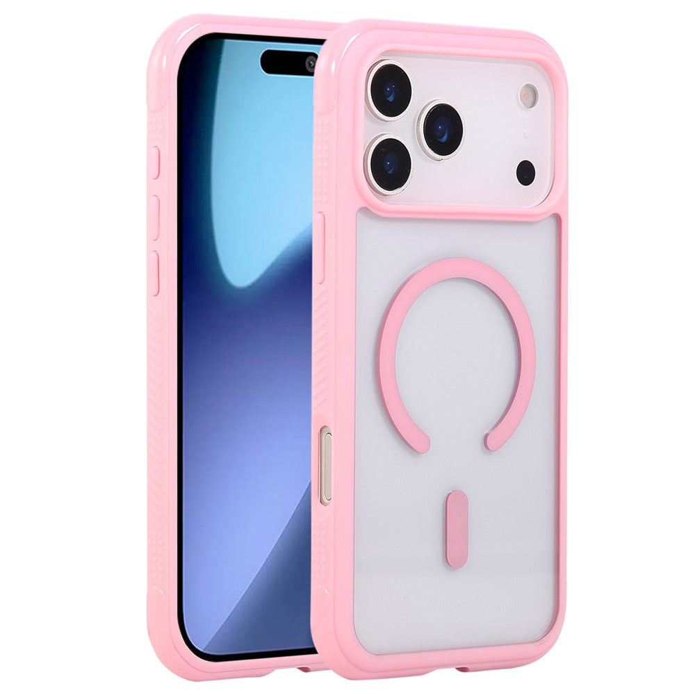 For iPhone 17 Pro Max Case Compatible with MagSafe TPU + PC Transparent Protective Phone Cover - Pink