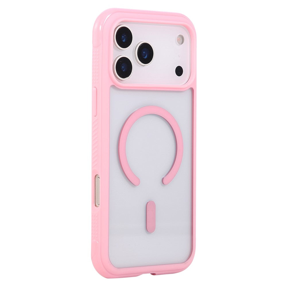 For iPhone 17 Pro Max Case Compatible with MagSafe TPU + PC Transparent Protective Phone Cover - Pink