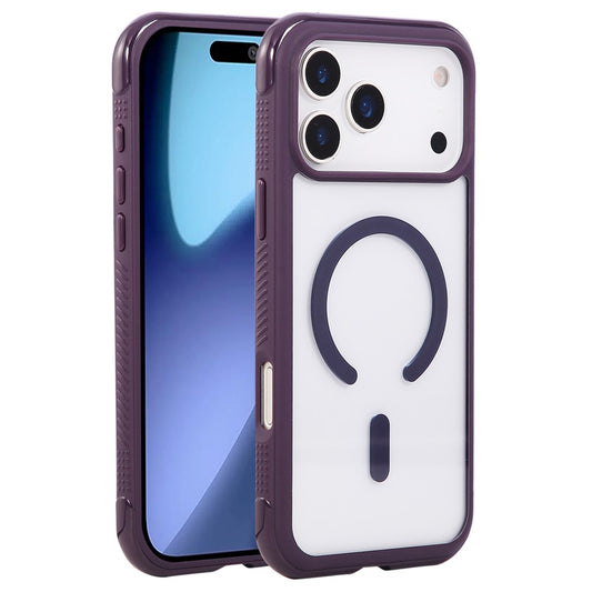 For iPhone 17 Pro Max Case Compatible with MagSafe TPU + PC Transparent Protective Phone Cover - Dark Purple